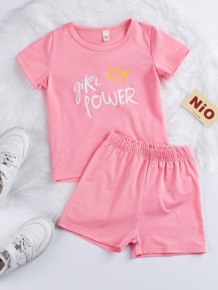 Girl Power Pink clothing set for kids