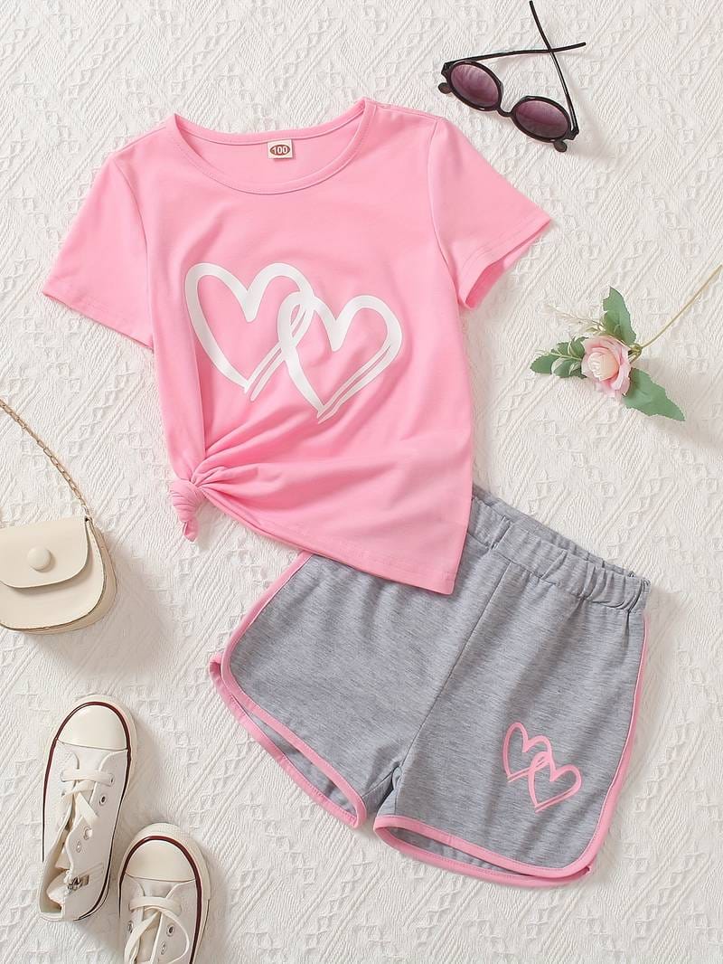 2 Love Pink-Grey Clothing set for Kids