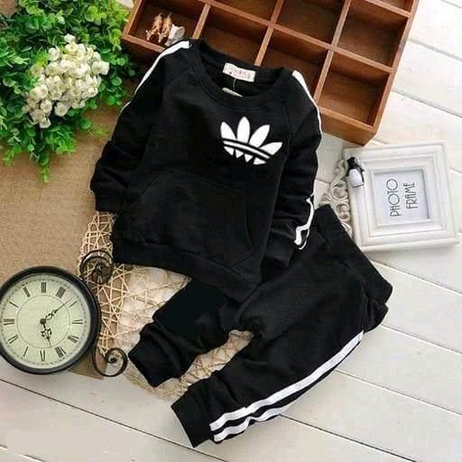 Adidas Full Sleeve Tshirt with Black Track Pant For Kids