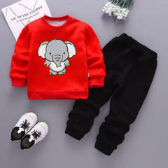 Hathi Full Sleeve Tshirt with Black Track Pant For Kids