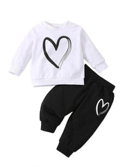 Love Full Sleeve Tshirt with Black Track Pant For Kids